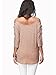 iGENJUN Women's Casual Loose Hollowed Out Shoulder Three Quarter Sleeve Shirts,Tan,L