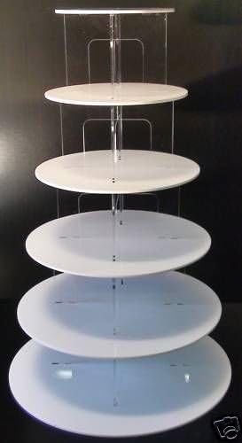 Classikool 6 Tier Circle White Acrylic Cup Cake Party Wedding Stand - TK6CWHITE