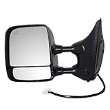 Drivers Power Tow Side Mirror Heated Memory Chrome Telescopic Dual Arms Replacement for Nissan Pickup Truck 96302ZR30E