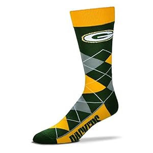NFL Green Bay Packers Argyle Unisex Crew Cut Socks – One Size Fits Most 41lm3B9ZedL