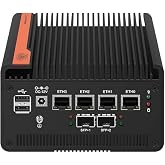 Firewall Appliance 10GbE Mini PC with SFP+, Intel Alder Lake N100 (4C/4T) 4xIntel I226-V 2.5GbE 2*Intel 82599ES 10GbE Firewall LTE Router Support AES-NI (N150, NO RAM NO ROM) (N150, NO RAM NO ROM)