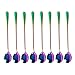Long-handled ice tea spoon, cocktail stir spoons, stainless steel coffee spoons, Colored ice cream scoop ，Set of 8