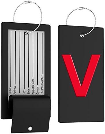 HighwindLuggage Tag Initial Bag Tag - Fully Bendable Tag w/Stainless Steel Loop
