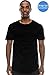 JC DISTRO Mens Hipster Hip Hop Cotton Elong Round Scallop Hemline Tshirt Black X Large