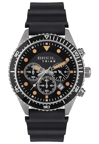 Breil Avery Men's Watch with Steel Strap, Movement Only Time – 3H Quartz, Black, One Size, Strap
