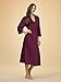 SIORO Women's Kimono Robes Cotton Lightweight Robe Long Knit Bathrobe Soft Nightgowns Sleepwear V-neck Ladies Nightwear Burgundy M