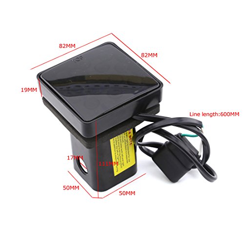 keyecu Super Bright Red 12LED Tail Brake Light Trailer Hitch Cover Fit Towing & Hauling 2" Standard Size Receiver For Truck SUV RV and More (Smoke Lense)