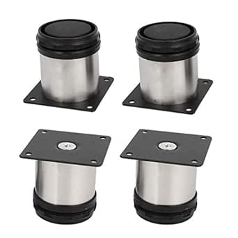 Patas de muebles, 4 unidades de patas de acero inoxidable redondas