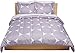 Amazon Basics Lightweight Microfiber Bed-in-a-Bag Comforter 7-Piece Bedding Set, Full/Queen, Purple Mod Dot