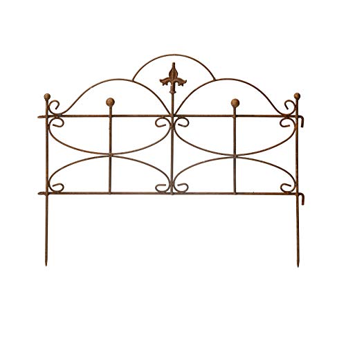Gerry Beetzaun Gartenzaun Zaun Zaunelement Rankhilfe Metall Eisen Rost Schmetterling 46cm hoch x 60cm lang