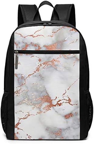 PecoStar Backpack White Marble School Backpack for Girls/Boys Middle School Bookbag Daypack for Women/Men