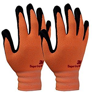 #1 Fan Club 3M Super Grip Gardening Work Gloves-- 2 Pairs (Orange) (Extra Large)