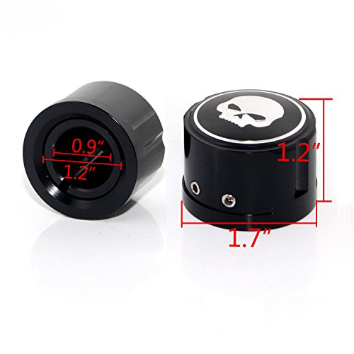Senkauto Skull Black Front Axle Cap Nut Cover For Harley Sportster Touring Dyna Touring Softail Electra Street Glide (Black 05)