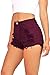 Vibrant Women's Juniors Denim High Waist Cutoff Shorts