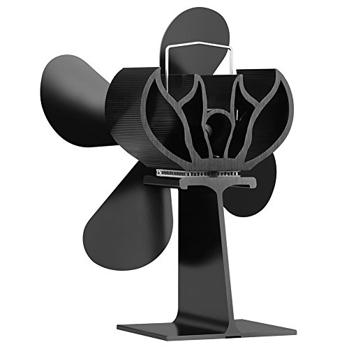 4 Blades Heat Powered Stove Fan Non Electric Wood Burning Stove Fan Blower - Eco Friendly & Quiet
