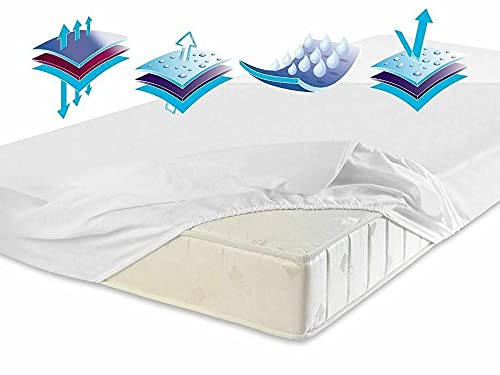 Mavantara Lenzuolo con angoli elasticizzati per incontinenza, impermeabile, in spugna, alta qualità, peso 180 g/m², adatto anche per bambini (spugna, 120 x 200 c