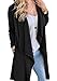 Poulax Women's Solid Knitted Open Front Long Trench Coat Cardigan, Size M=US 6-8, Black