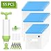 Sous Vide bags 45 Reusable vacuum seal bags BPA Free for Anova and Joule Cookers, 1 Hand Pump,5 Sealing Clips and 3 Sous Vide Clips, Practical for Long-time Sous Vide Cooking & Food Storage freezing