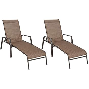Amazon.com: Ulax furniture Patio Chaise Lounge Folding Chairs (Set of