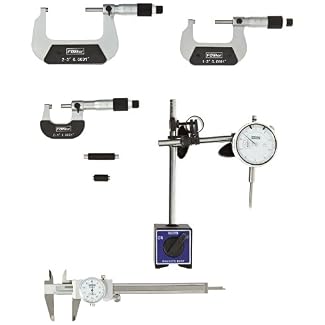 Fowler 52-229-780-0, Tool Set with Indicator, Magnetic Base, Dial Caliper & Micrometer