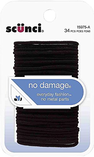 Scunci 1597503a048 Small Black Style No Damage Hair Elastics With Hoop