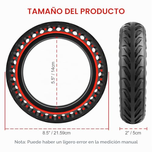 BANGTING 2PCS 8.5 Inch Solid Wheels for Electric Scooter, 8 1/2 x2 Replacement Tires, 50/75-6.1 Replacement Wheel for Xiaomi Pro 2 / M365 / M365 Pro / 1S / 3/3 Lite/Essential