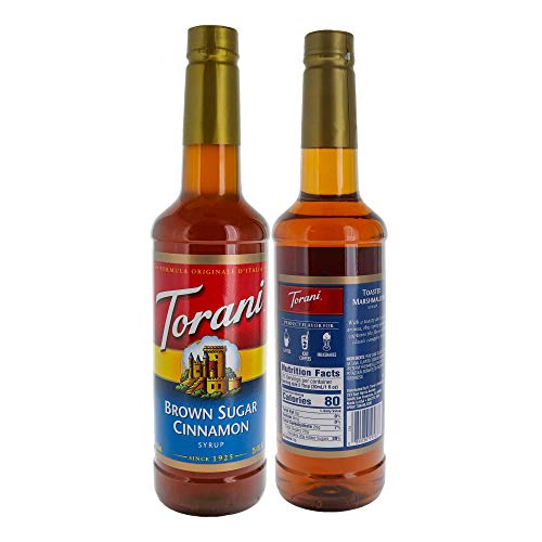 Torani Brown Sugar Cinnamon/Toasted Marshmallow Flavored Syrup Bundle (2 Pack) Perfect for