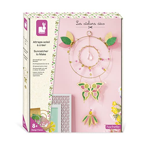 Janod - Sun Catcher to Create and Hang - Les Ateliers Déco - Children's Creative Leisure Kit - Fine Motor Skills and Concentration - from 8 Years Old, J07739