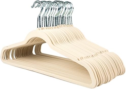 Ultra Thin No Slip Ivory Velvet Suit Dress Shirt Hanger Set of 25