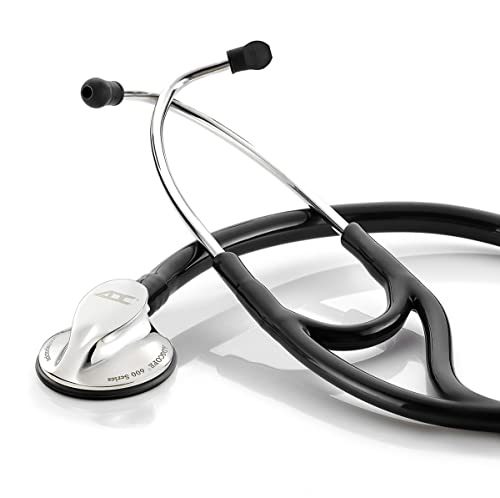 ADC Adscope 600 Platinum Series Cardiology Stethoscope with Tunable AFD Technology, 27 inch Length, Black