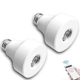 Smart Wifi Bulb Socket E26 2 Pack - Wi-Fi Led Light Bulbs Timer Holder Wireless Lamp Adapter Works with Alexa and Google Assistant, alexa accessories, App Control from Anywhere by Phone by Cotify