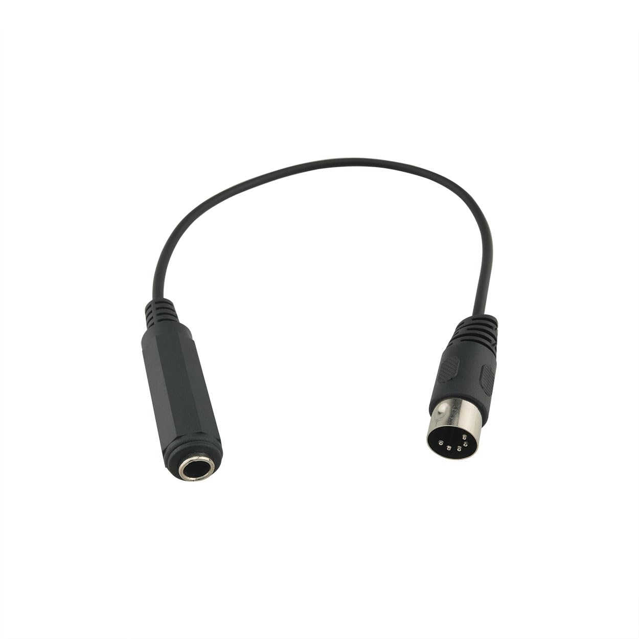 Photo 1 of Ruiwaer Black 6.35mm Female 1/4'' TRS to DIN 5 Pin MIDI Cable Adapter for Speaker, Amplifier, Mixer to MIDI Keyboard, Synthesizer and Guitar Connection