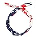 12 Pack American Flag Bowknot Headbands for Women, Patriotic Accessories, Red, White and Blue
