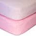 Fitted Crib Sheets (2 Pack) | Premium 100% Jersey Cotton | Toddler & Baby Girl Nursery Bedding Set | Pink & White Gingham & Polka Dot Patterns
