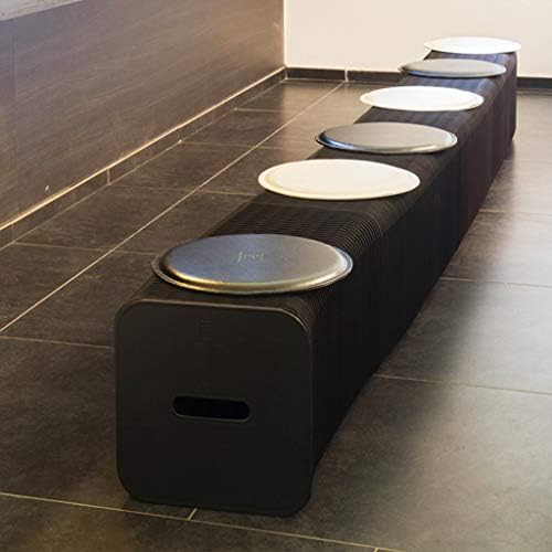 Folding Kraft Paper Stools Chairs, Paper Stools Scalable Portable Light Weight, Paper Collapsible Chairs Ideal for Indoor, Outdoor Living Black,Black,B28X30X12cm