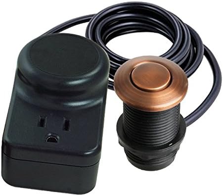 DMH Single Outlet Garbage Disposal Air Switch Button Fits Insinkerator &amp; Waste King, Antique Copper