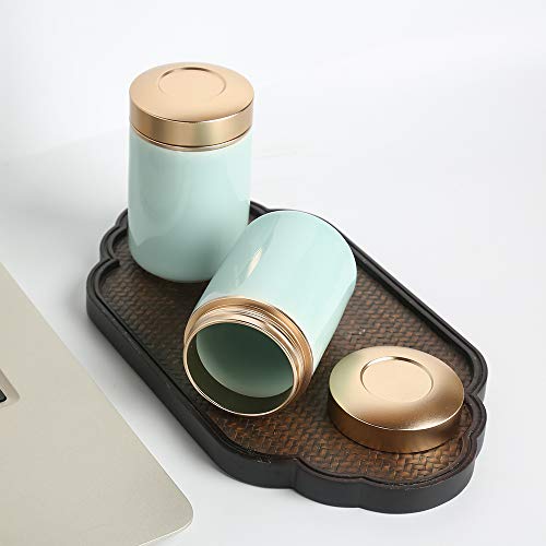 Tea Tins Canister set with Airtight Lids Home Kitchen Canisters for Tea Coffee Sugar Storage Loose Leaf Tea Tin Containers storage (Blue 4, 2PC/5OZ) - Thumbnail 5