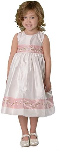 Strasburg Children Girls' Lucy Silk Dress Southern Flower Girl Party Dress White (3)