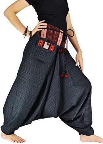Harem Pants for Women and Men Traditional Loose Plus Size 100% Cotton Bohemian Style
