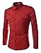 THELEES Mens Casual Slim Fit Strap Big Pocket Shirts