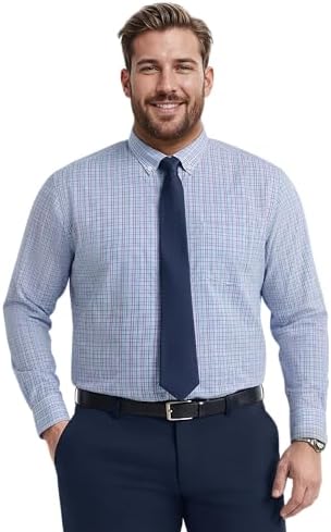 Amazon.com: Izod Men's Big and Tall Dress Shirts Stretch Fit Solid,  Cornflower Blue, 22