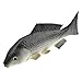Hagao Artificial Fish Gray Carp Simulation Fish Decoration Fake Toy Model Playset Sea Creatures Lifelike Stick to Fish Tank for Home Party Christmas Display 8.8