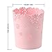 Mini Wastebasket 1.8 Gallons Small Pink Trash can Room Decor Hollow Flower Shape Plastic Lidless Round Garbage Container Bin for Bathroom, Kitchen, Bedroom, Home Office, College Dormitory (Pink, M)