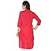 Chichi Women's Indian Plain Cotton Kurti Top, Red, Small