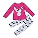 Efaster Popular Baby Girls Clothes Christmas Deindeer Pattern Shirt Pants Outfit