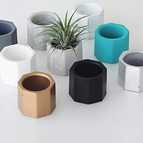 MeiMeiDa 3 Pack Mini Octagon Flower Pot Silicone Molds - Succulent Plant Planter Pot Mold Concrete Cement Plaster Molds, Silicone Ice Shot Glass Molds, DIY Craft Molds for Small Cactus or Seedlings - Thumbnail 6