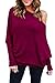 Sovoyant Women's Batwing Sleeve Loose Off Shoulder Knit Pullover Sweater Top