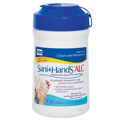 Sani Hands Alc Antimicrogel Hand Wipes 135 per canister