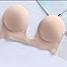 Gelma Invisible Adhesive Bra Silicone Backless Strapless Bra Women Push up Deep U Plunge Bra Nude Cup D