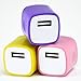 Omni 3 PCS Dual Color 2-Tone Universal USB Travel Home 1.0 AMP Power Adapter Wall Charger Plug for iPhone 7/7 plus 6/6 plus 5S 5 Samsung Galaxy S5 S4 S3 HTC One M8 LG G2 G3 (Lot 2)